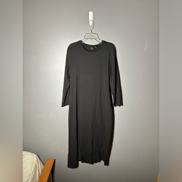 Theory Button Hem Long Sleeve Ranmire Knit Midi Dress Size Large - Picture 3 of 7